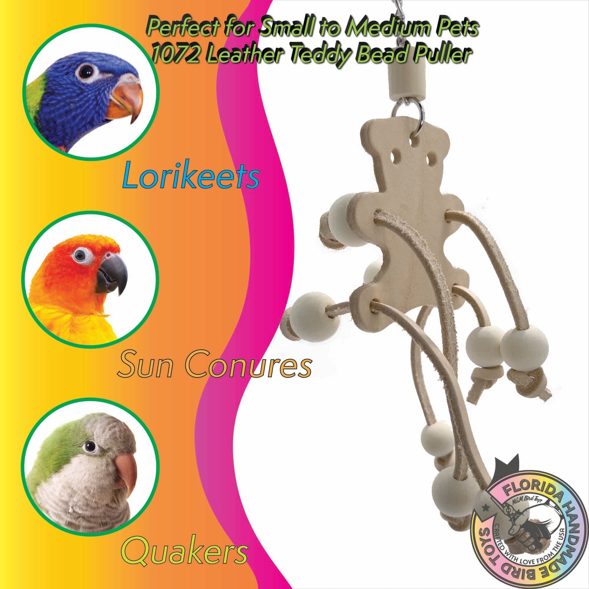 1072 Leather Teddy Bead Puller