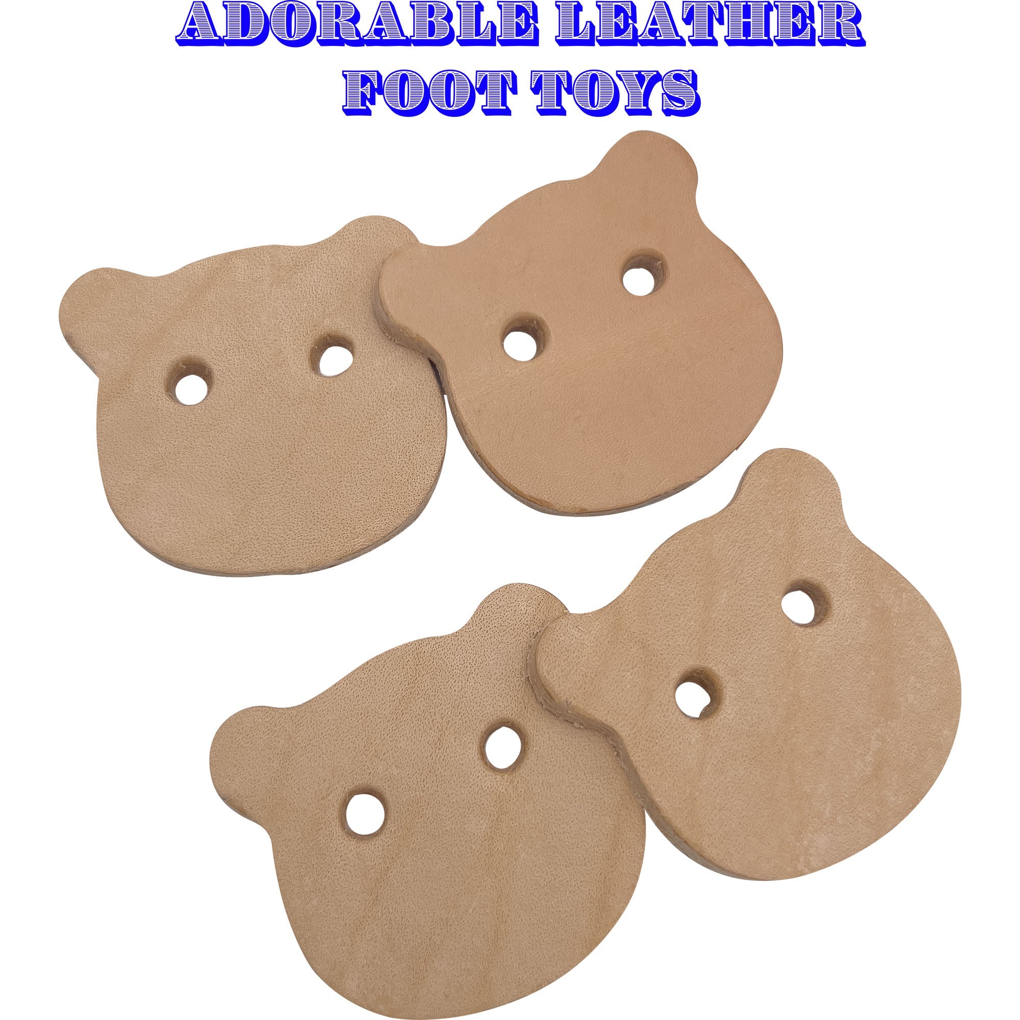 5028 Pk4 Leather Teddy Heads